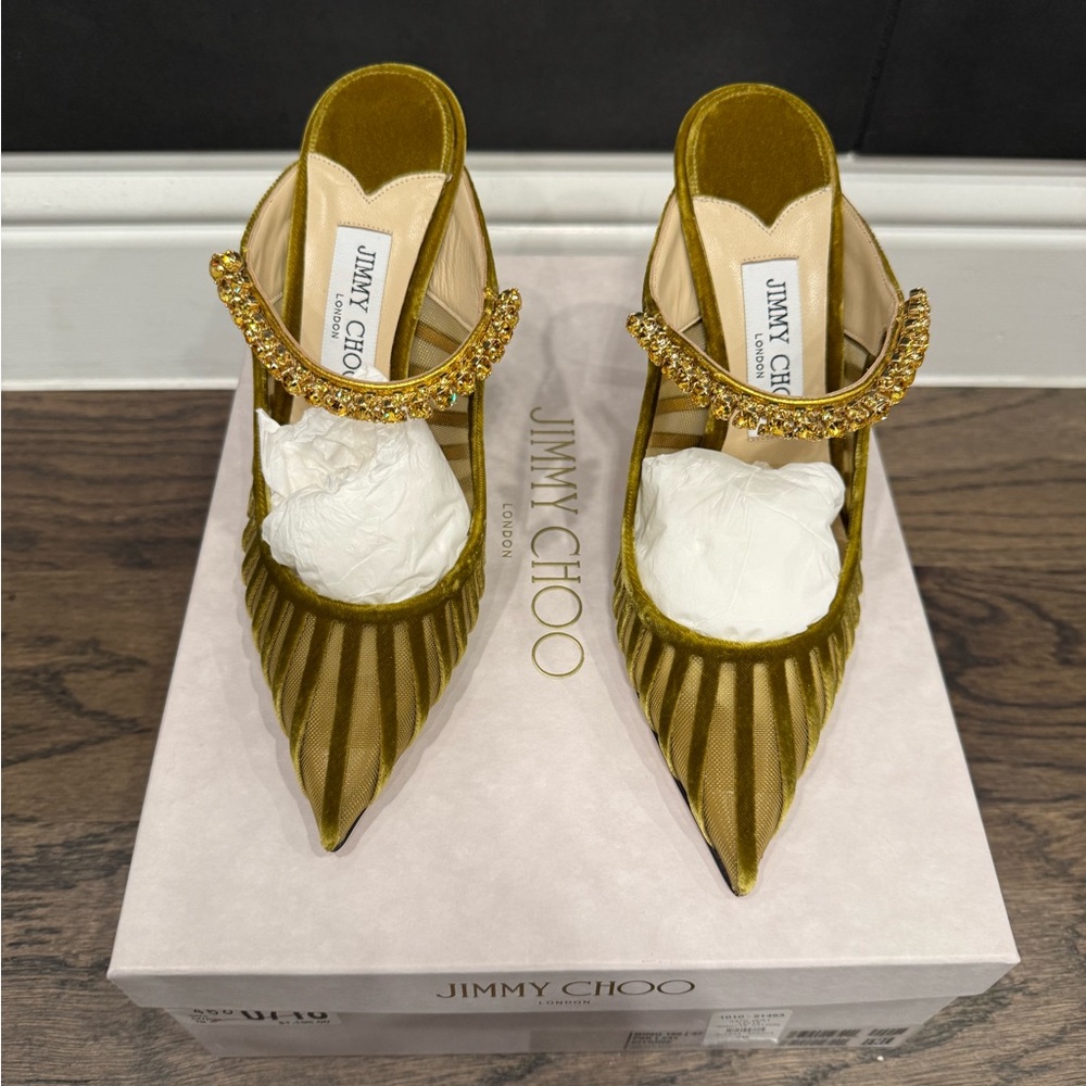 🚫SOLD🚫 Jimmy Choo Bing Crystal Embellished Pointed Toe Mule Pump - EUR 37 - Picture 8 of 12